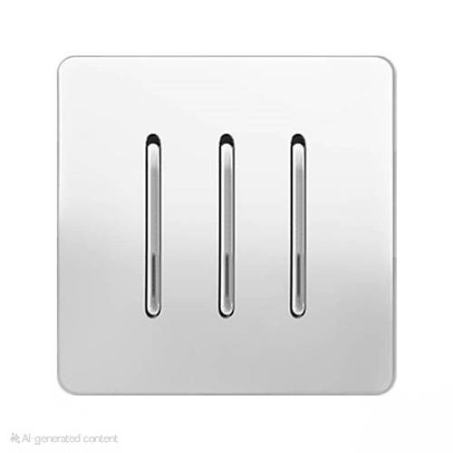 کلید سه پل آسیا الکتریک مدل کریستال-سفید نقره