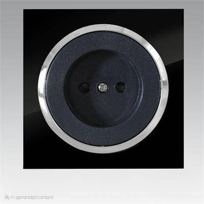 پریز ساده آوا پلکسی مشکی زه نقره ای