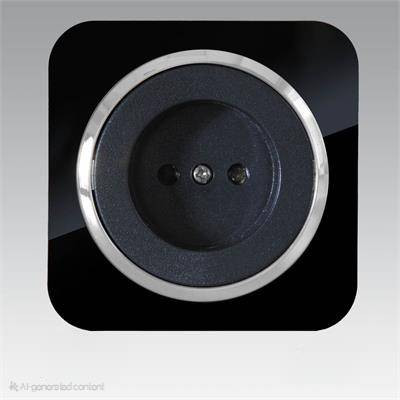 پریز ساده آدا پلکسی مشکی زه نقره ای