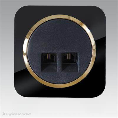 تلفن آدا پلکسی مشکی زه طلایی